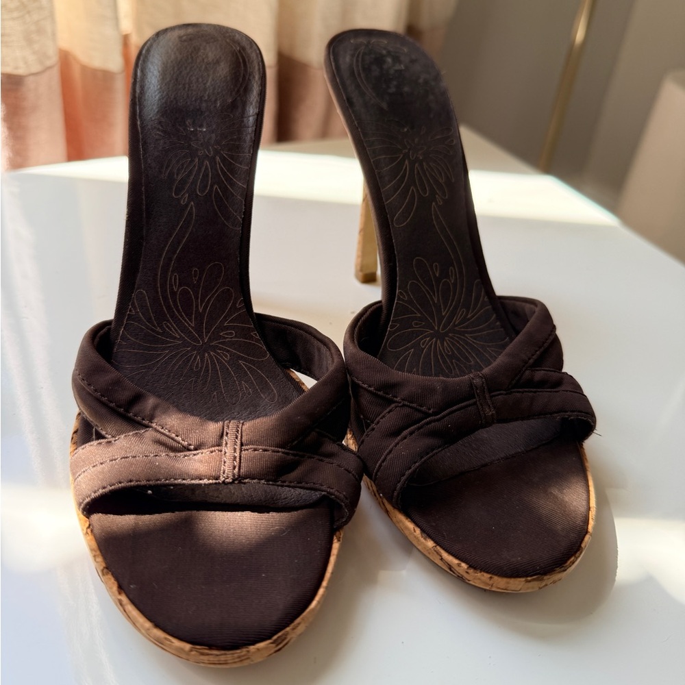 Charles By Charles David Dark Brown Heeled Sandals